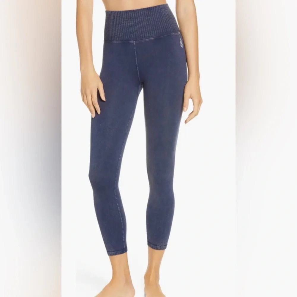 Free People $126 FP Movement Good Karma Deep Navy Blue Sports Bra‎ Leggings Set
